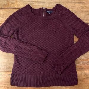 Pullover Knit Sweater - Burgundy - S
